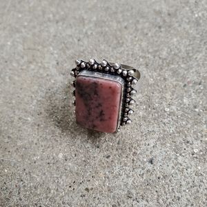 Sterling Silver Rhodonite Ring Size 7